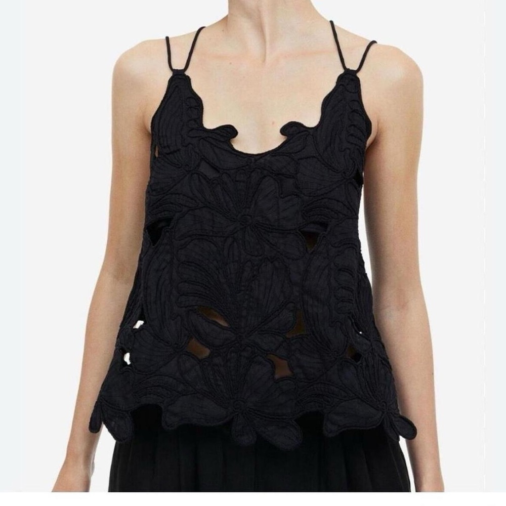 H&M embroidered v-neck top